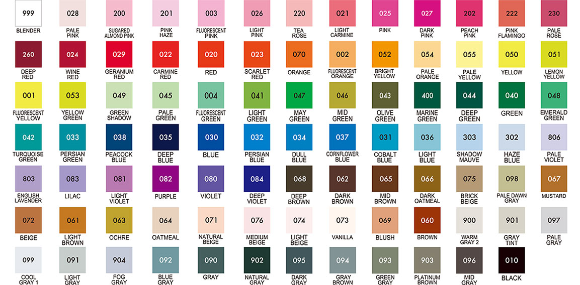 Kuretake Zig Clean Color Color Chart