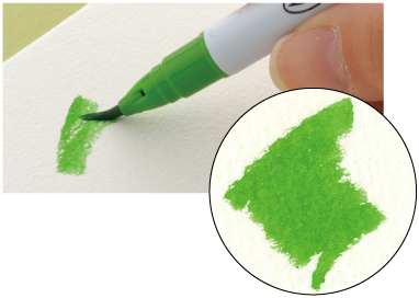 Hold the pen at an angle to color wide areas.